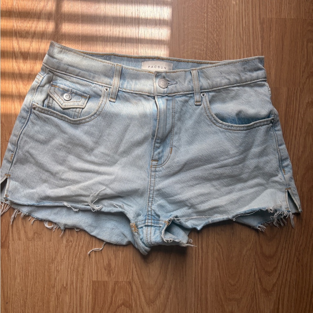 PacSun Blue Jean Shorts Distressed High-Waisted